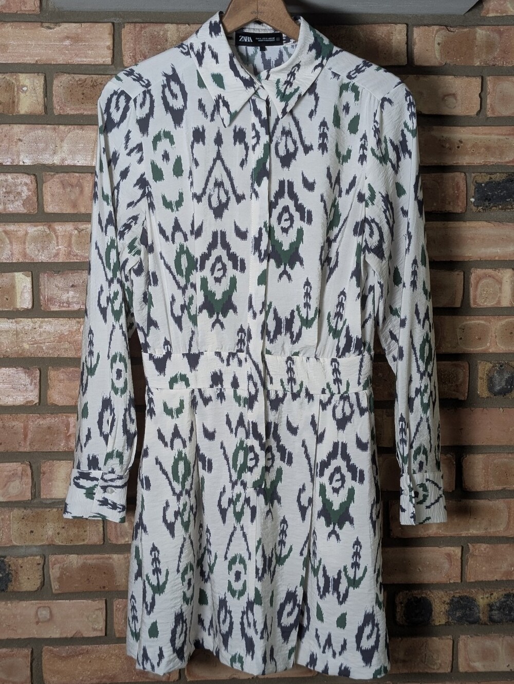 Zara Printed Shirtdress w/ Collar and Pockets